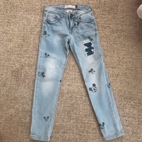 Zara | Bottoms | Zara Girls Jeans Size 7 Mickey Mouse Sold Out | Poshmark